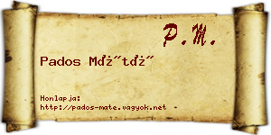 Pados Máté névjegykártya